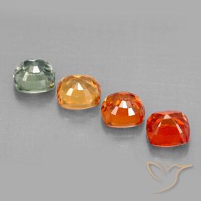 Gemas de zafiro multicolor natural de 2,34 ct, corte cojín, VVS-VS