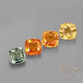 Gemas de zafiro multicolor natural de 2,19 ct, corte cojín, VVS-VS