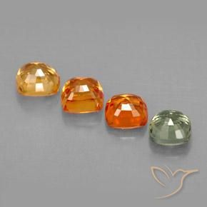 Gemas de zafiro multicolor natural de 2,19 ct, corte cojín, VVS-VS