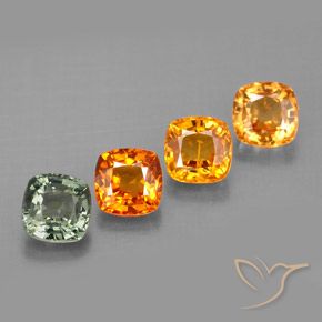 Gemas de zafiro multicolor natural de 2,36 ct, corte cojín, VVS-VS