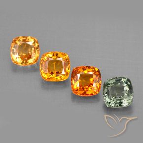 Gemas de zafiro multicolor natural de 2,36 ct, corte cojín, VVS-VS