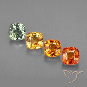 Gemas de zafiro multicolor natural de 2,15 ct, corte cojín, VVS-VS