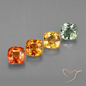 Gemas de zafiro multicolor natural de 2,15 ct, corte cojín, VVS-VS