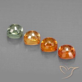Gemas de zafiro multicolor natural de 2,15 ct, corte cojín, VVS-VS