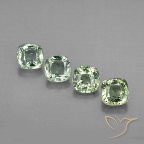 Gemas de zafiro verde natural de 1,72 ct, corte cojín, VVS-VS
