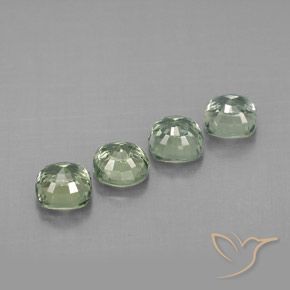 Gemas de zafiro verde natural de 1,72 ct, corte cojín, VVS-VS