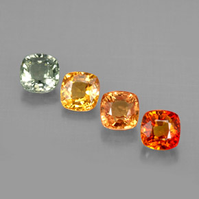 Gemas de zafiro multicolor natural de 1,94 ct, corte cojín, VVS-VS