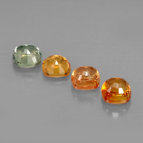Gemas de zafiro multicolor natural de 1,94 ct, corte cojín, VVS-VS