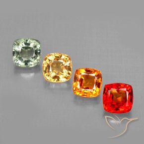Gemas de zafiro multicolor natural de 2,49 ct, corte cojín, VVS-VS