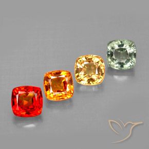 Gemas de zafiro multicolor natural de 2,49 ct, corte cojín, VVS-VS