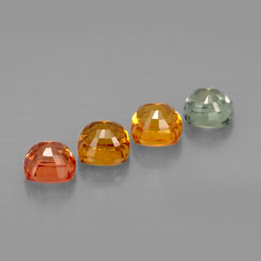 Gemas de zafiro multicolor natural de  ct, corte cojín, VVS-VS