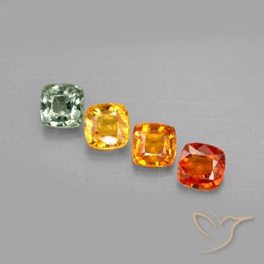 Gemas de zafiro multicolor natural de 2,49 ct, corte cojín, VVS-VS