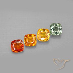 Gemas de zafiro multicolor natural de 2,49 ct, corte cojín, VVS-VS