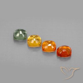 Gemas de zafiro multicolor natural de 2,49 ct, corte cojín, VVS-VS