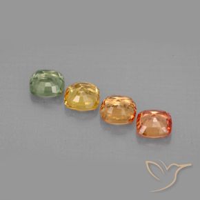 Gemas de zafiro multicolor natural de 2,21 ct, corte cojín, VVS-VS