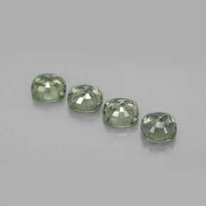 Gemas de zafiro verde natural de  ct, corte cojín, VVS-VS
