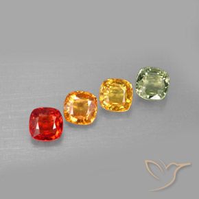 Gemas de zafiro multicolor natural de 2,38 ct, corte cojín, VVS-VS