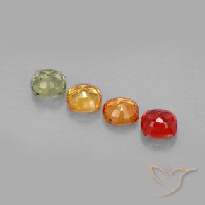 Gemas de zafiro multicolor natural de 2,38 ct, corte cojín, VVS-VS