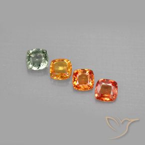 Gemas de zafiro multicolor natural de 1,49 ct, corte cojín, VVS-VS