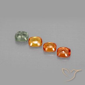 Gemas de zafiro multicolor natural de 1,49 ct, corte cojín, VVS-VS