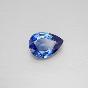 Zafiro azul natural de 1,19 ct, en forma de pera, VVS