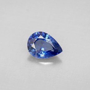 Zafiro azul natural de 1,20 ct, en forma de pera, VVS-VS