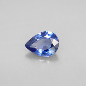 Zafiro azul natural de 1,20 ct, en forma de pera, VVS-VS