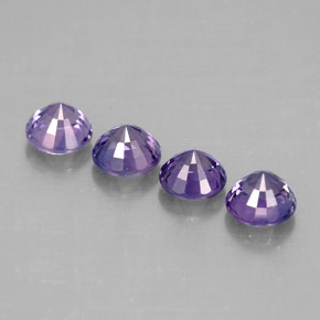 Gemas de zafiro violeta natural de  ct, corte redondo, VVS-VS