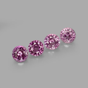 Gemas de zafiro violeta natural de  ct, corte redondo, VVS-VS