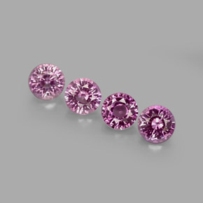 Gemas de zafiro violeta natural de  ct, corte redondo, VVS-VS