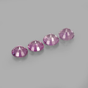 Gemas de zafiro violeta natural de  ct, corte redondo, VVS-VS