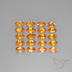 4.81ctw Natural Naranja oscuro Zafiro, Marquesa, VVS-VS