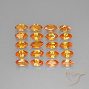 Gemas de Zafiro Naranja oscuro natural de 4.81 ct, Marquesa, VVS-VS