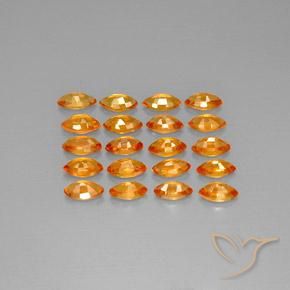 Gemas de Zafiro Naranja oscuro natural de 4.81 ct, Marquesa, VVS-VS