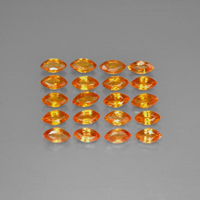 Gemas de zafiro naranja natural de  ct, marquesa, VVS-VS