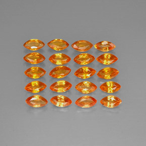 Gemas de zafiro naranja natural de  ct, marquesa, VVS-VS