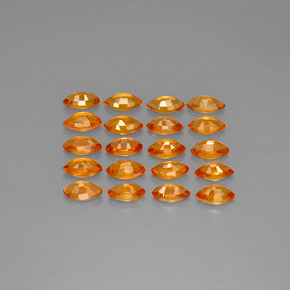 Gemas de zafiro naranja natural de  ct, marquesa, VVS-VS