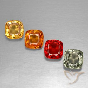 Gemas de zafiro multicolor natural de 2,17 ct, corte cojín, VVS-VS