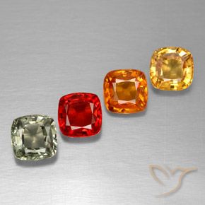 Gemas de zafiro multicolor natural de 2,17 ct, corte cojín, VVS-VS