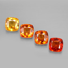 Gemas de zafiro multicolor natural de  ct, corte cojín, VVS-VS