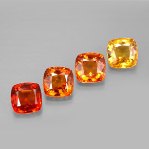 Gemas de zafiro multicolor natural de  ct, corte cojín, VVS-VS