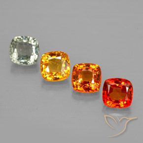 Gemas de zafiro multicolor natural de 1,84 ct, corte cojín, VVS-VS