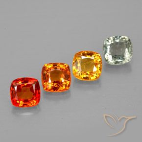 Gemas de zafiro multicolor natural de 1,84 ct, corte cojín, VVS-VS