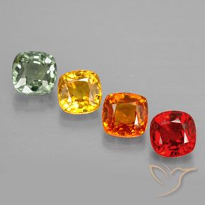 Gemas de zafiro multicolor natural de 2,51 ct, corte cojín, VVS-VS