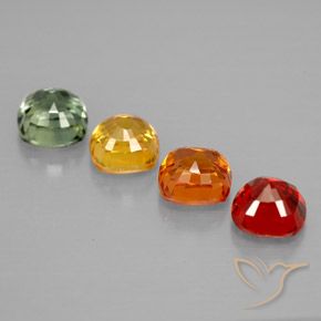Gemas de zafiro multicolor natural de 2,51 ct, corte cojín, VVS-VS
