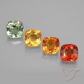Gemas de zafiro multicolor natural de 1,89 ct, corte cojín, VVS-VS