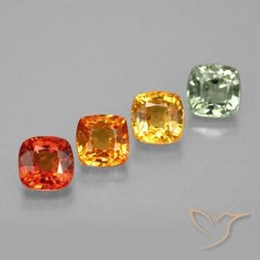 Gemas de zafiro multicolor natural de 1,89 ct, corte cojín, VVS-VS