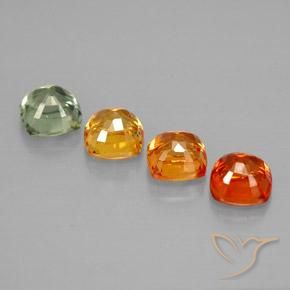 Gemas de zafiro multicolor natural de 1,89 ct, corte cojín, VVS-VS