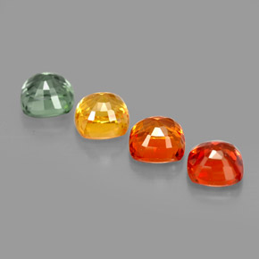 Gemas de zafiro multicolor natural de  ct, corte cojín, VVS-VS