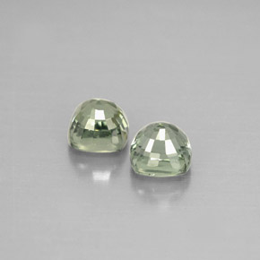 Gemas de zafiro verde natural de  ct, corte cojín, VVS